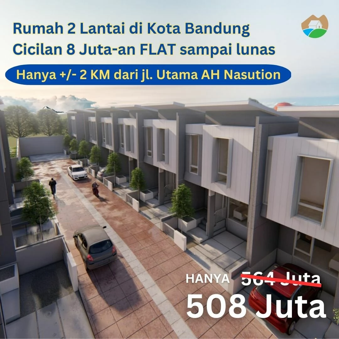 Jual Rumah Cicilan Syariah Tanpa Bank Di Bandung Hanya 500 Juta 2 Lantai